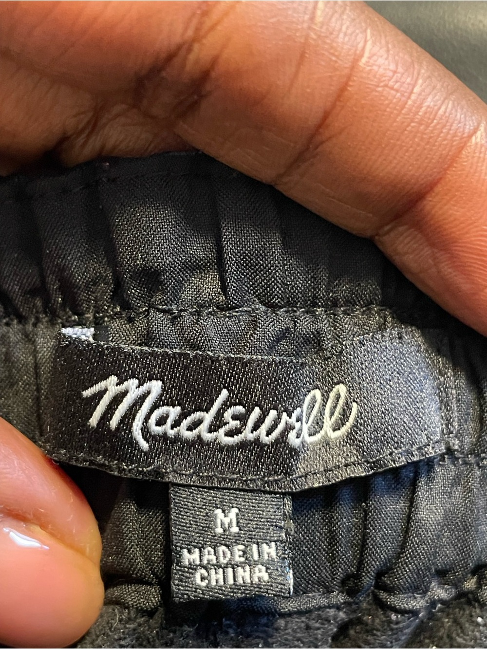 Madewell Black Vegan Faux Leather Trousers Pants Pull On Elastic MC153 - Picture 3 of 9